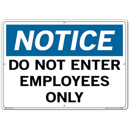 Vestil Aluminum Sign, 14-1/2" Height, 20-1/2" Width, Aluminum, Rectangle, English SI-N-54-E-AL-040